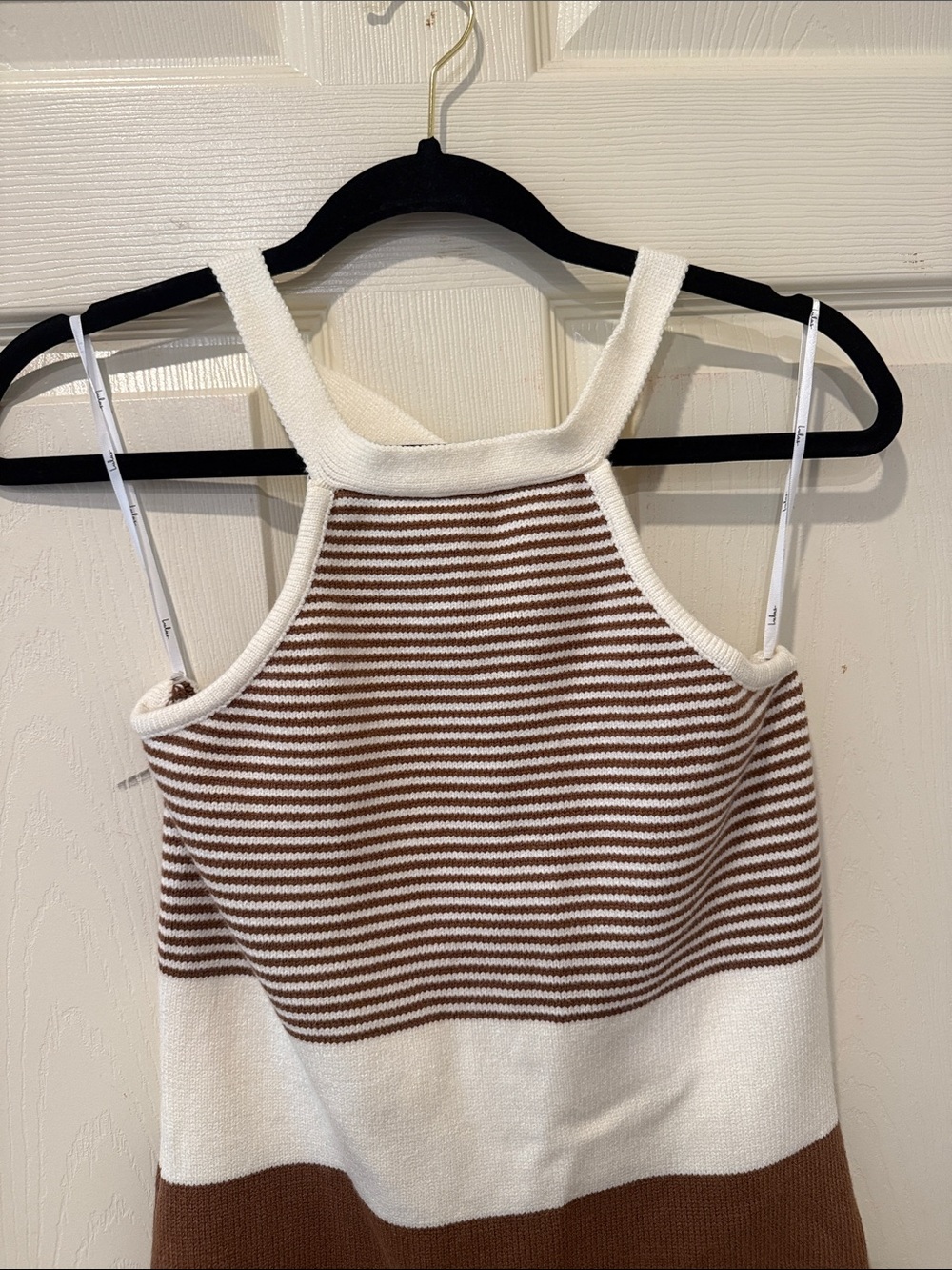 Lulus NWT Flirty Babe striped halter sweater mini dress, large - Picture 4 of 8